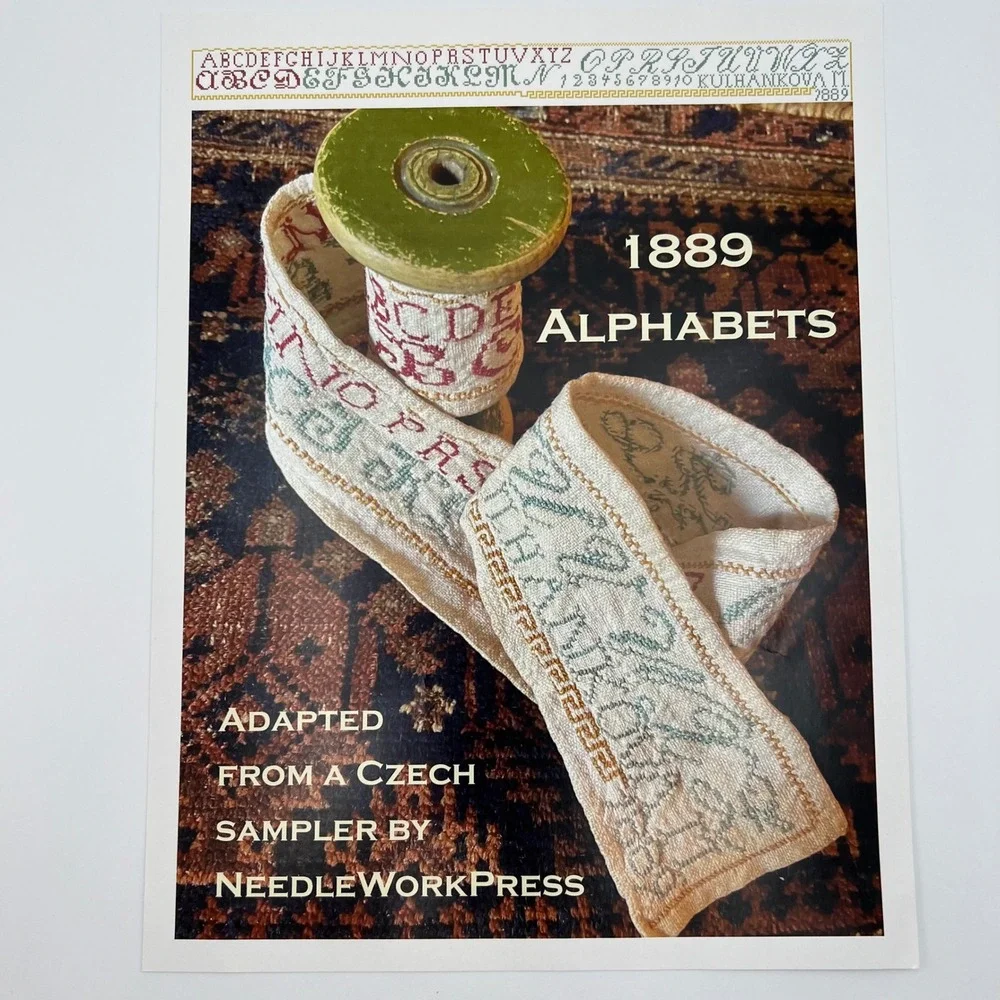 NeedleWorkPress 1889 Alphabets Cross Stitch Pattern Czech Sampler Reproduction